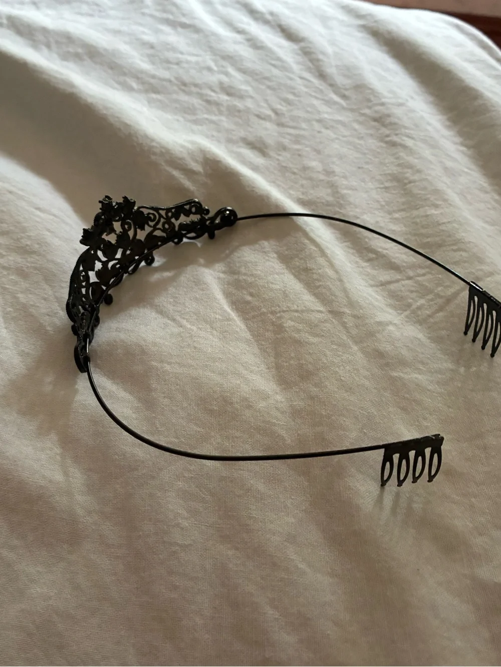 Delicate Pink Crystal Filigree Tiara